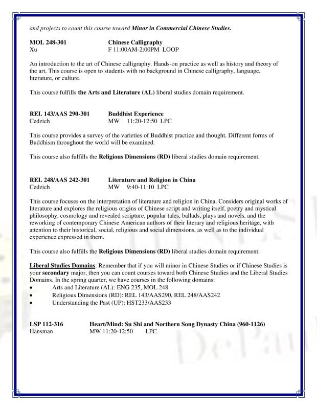 Course Offerings Spring 2020-3